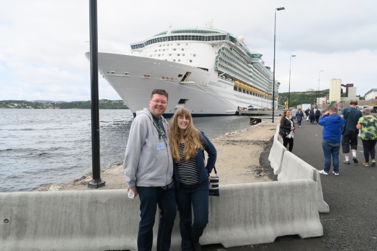 Kristiansand - June 2017 - Jason and Joanne with Independence of the Seas in the background